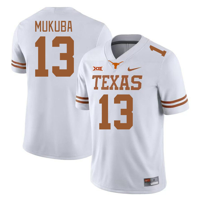 Men #13 Andrew Mukuba Texas Longhorns College Football Jerseys Stitched-White